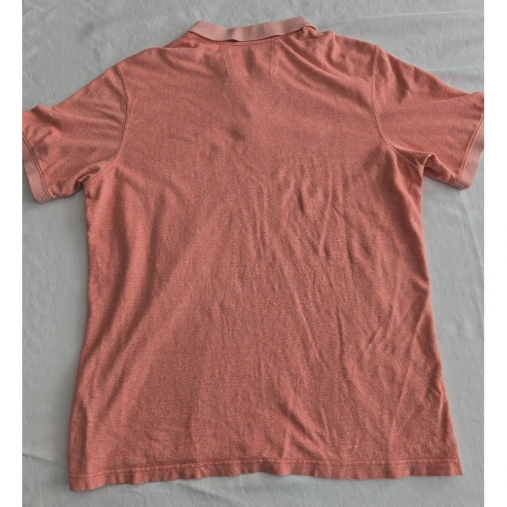 Banana Republic Salmon Coral Polo Shirt Mens XL Pique Cotton Preppy Golf Classic